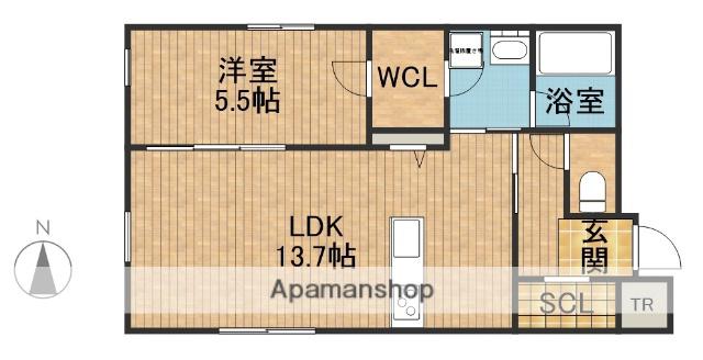 SKYⅢ(1LDK/1階)の間取り写真