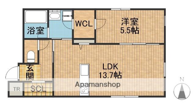 SKYⅢ(1LDK/1階)の間取り写真