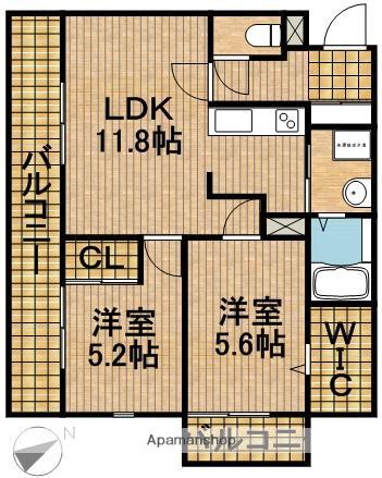 ビアン・カリテ(2LDK/3階)の間取り写真