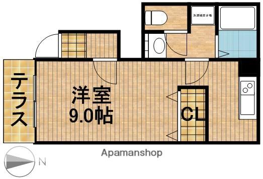 ノース HILL幸(1K/1階)の間取り写真