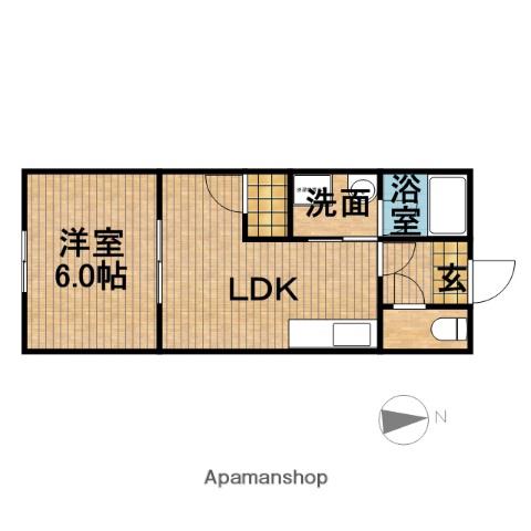 スカイハイツ(1LDK/2階)の間取り写真