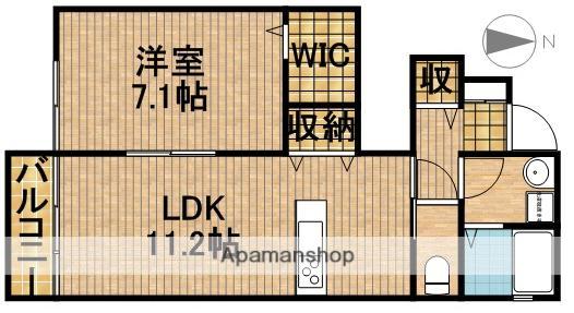 グランティアラD(1LDK/1階)の間取り写真