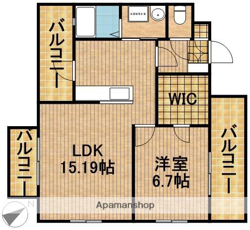 カシオペア(1LDK/4階)の間取り写真