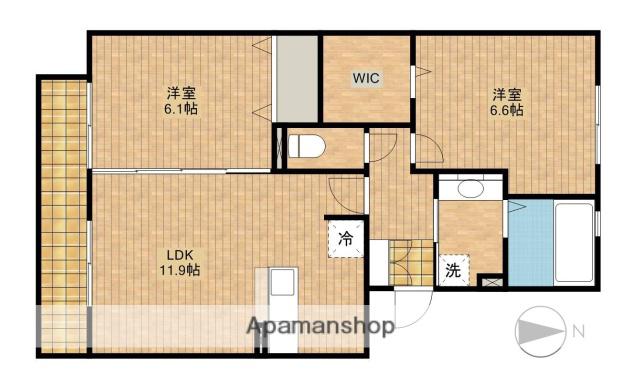 CASA FELICE B(2LDK/3階)の間取り写真