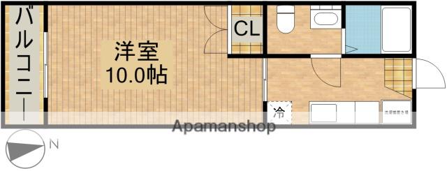 ヴェルジェ(1K/2階)の間取り写真