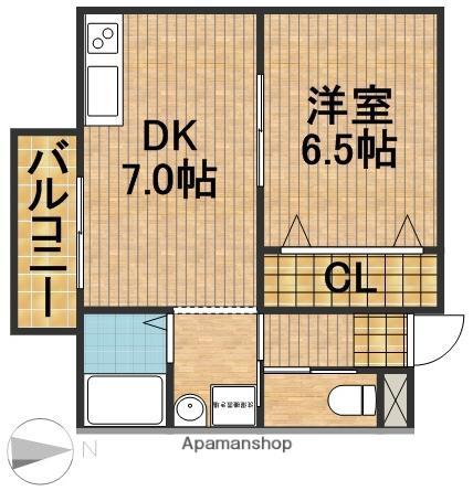 リ・ポーズ21(1DK/4階)の間取り写真