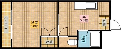 マンション A&R(1DK/4階)の間取り写真