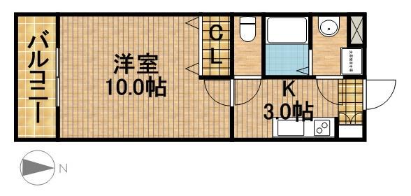 ファインステージ港町(1K/4階)の間取り写真