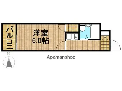 城北シティハイツ(1K/3階)の間取り写真