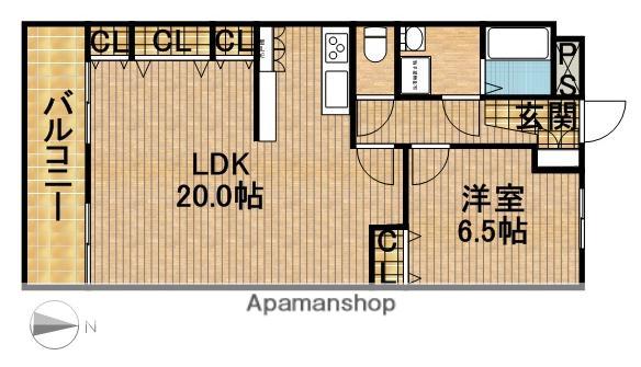 クレール浜松Ⅰ(1LDK/1階)の間取り写真