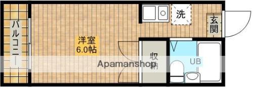 セゾンミスズ(ワンルーム/1階)の間取り写真