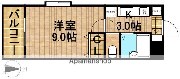 エザンス(1K/3階)の間取り写真