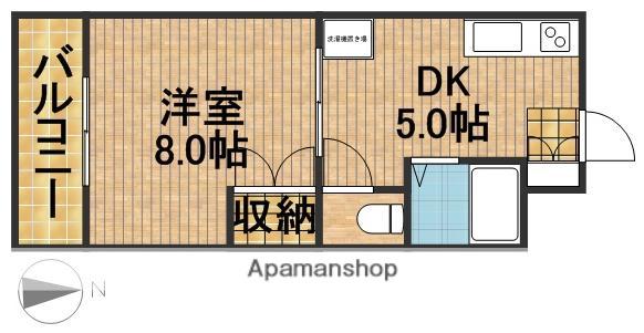 プランナール(1DK/4階)の間取り写真