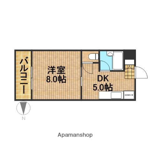 マンションジュネスⅧ(1DK/1階)の間取り写真