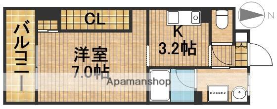 エストメンツ中央(1K/8階)の間取り写真