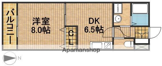 FORCEⅤ(1DK/1階)の間取り写真