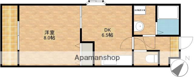 メイプル・バンク(1DK/1階)の間取り写真