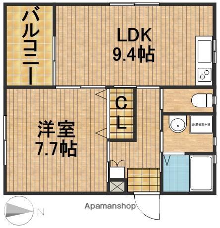 ハーヴェストⅥ(1LDK/2階)の間取り写真