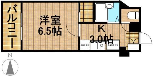 ホリホックイン元浜(1K/5階)の間取り写真