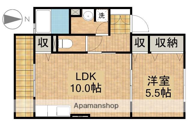 メイプルⅡ(1LDK/2階)の間取り写真