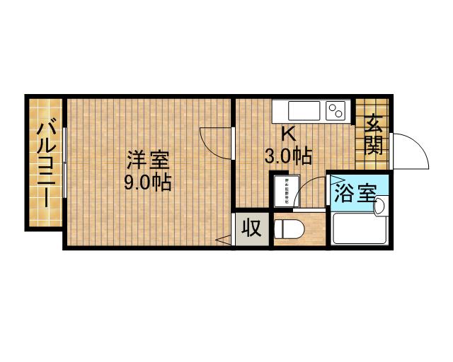 サンビレッジエリカC(1K/1階)の間取り写真