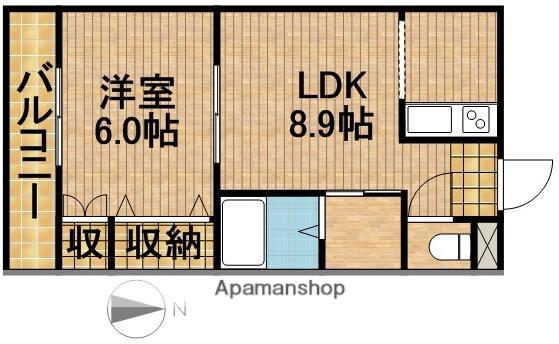フローリストS(1LDK/2階)の間取り写真