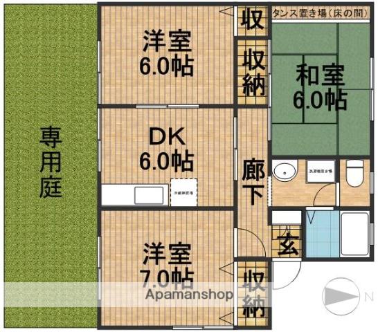 ハイツ・アムールⅡ(3DK/1階)の間取り写真