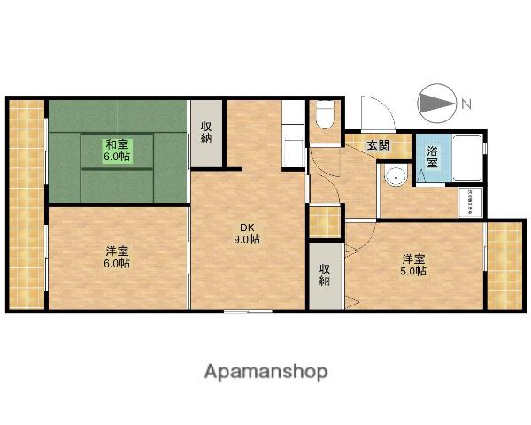 マンションPINOⅡ(3DK/2階)の間取り写真