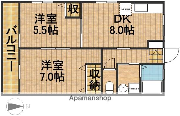 グレイスフル(2DK/1階)の間取り写真