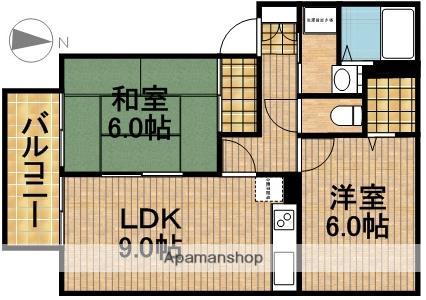 グランシャリオA(2DK/2階)の間取り写真