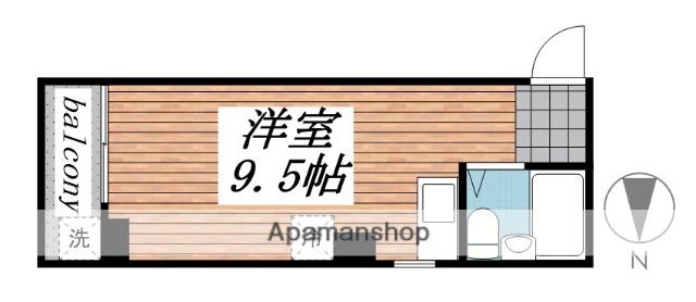 GREEN(ワンルーム/2階)の間取り写真