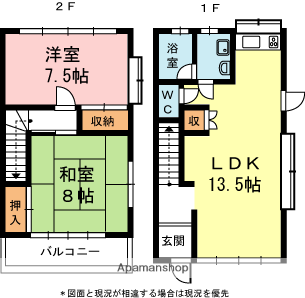 コーポ井伊谷１(2LDK)の間取り写真