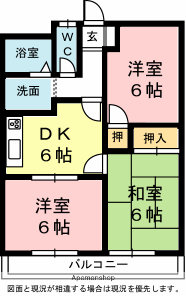 コーポ村田(3DK/2階)の間取り写真