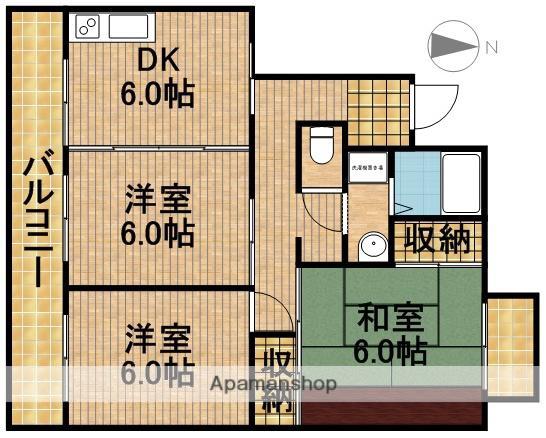 クリサンテB(2LDK/3階)の間取り写真