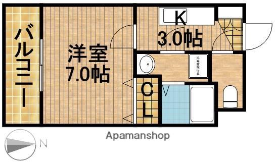 ジュネス半田Ⅰ(1K/2階)の間取り写真