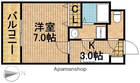 ジュネス半田Ⅰ(1K/1階)の間取り写真
