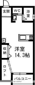 サライ萩丘(ワンルーム/2階)の間取り写真