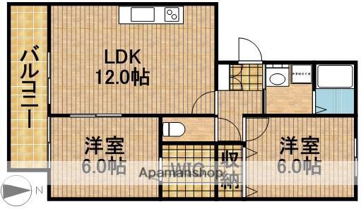 フォルトゥーナ(2LDK/3階)の間取り写真