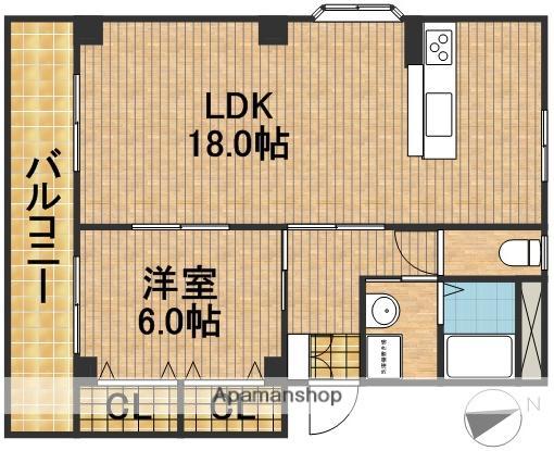 カトレア(1LDK/2階)の間取り写真