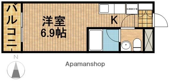 エムケー木戸(ワンルーム/1階)の間取り写真