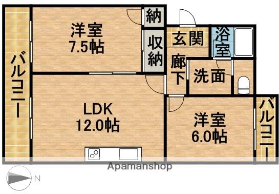 オズハウス6(2LDK/1階)の間取り写真