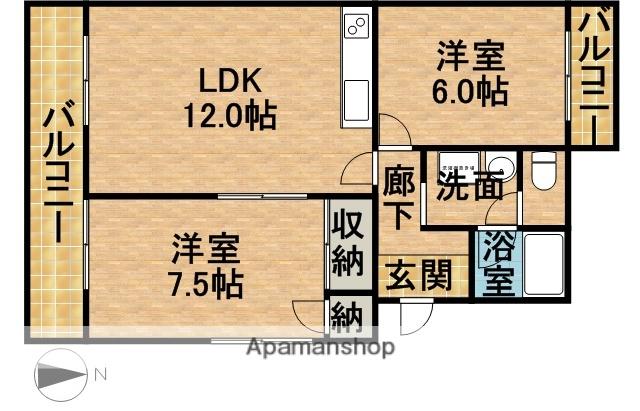 オズハウス6(2LDK/1階)の間取り写真
