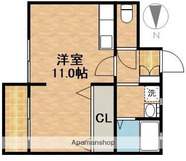 ジュネス7(1DK/2階)の間取り写真