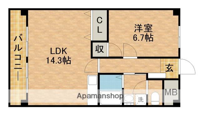 クレール・トヨダ(1LDK/7階)の間取り写真
