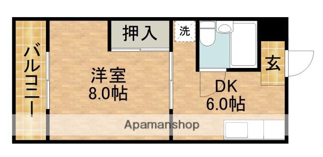 グリーンハイツ根洗(1DK/2階)の間取り写真