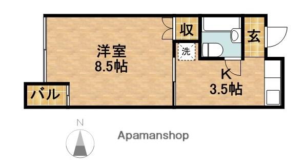 TBクレール(1K/2階)の間取り写真