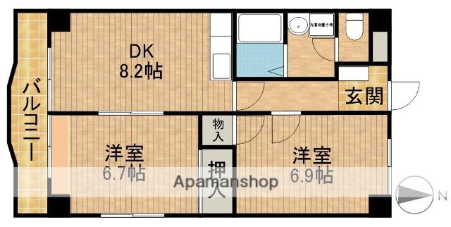 エルフ広沢(2DK/2階)の間取り写真