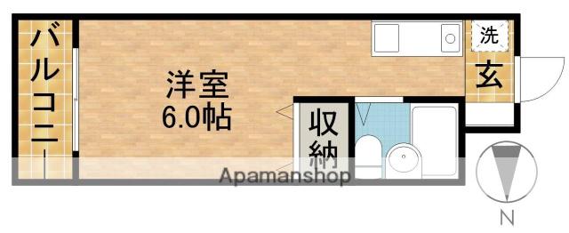 和地山エステートピア(ワンルーム/3階)の間取り写真