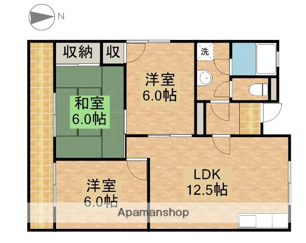 坂本マンション(3LDK/2階)の間取り写真