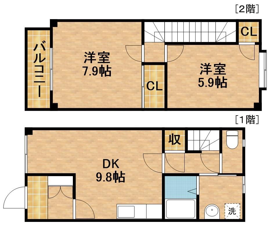 カリヨン西美薗Ｂ(2DK)の間取り写真